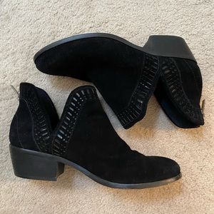 Black suede booties